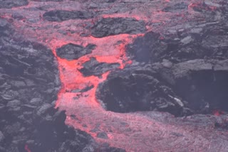 Iceland volcano erupting  Mount Fagradalsfjall volcano  ലാവ തീര്‍ക്കുന്ന മനോഹര ദൃശ്യം  അഗ്‌നിപര്‍വത സ്ഫോടനം