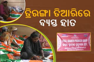 ତ୍ରିରଙ୍ଗା ତିଆରିରେ ସାମିଲ SHG ସଦସ୍ୟା