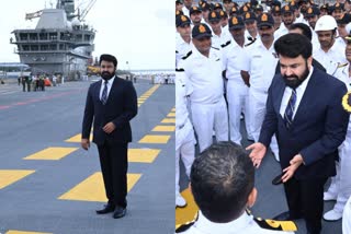 Mohanlal visits India's first Indigenous Aircraft Carrier IAC Vikrant