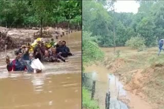 villagers carried dead body in water