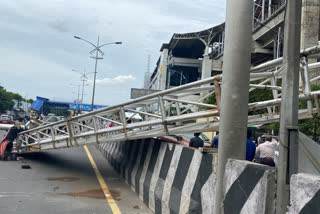 Chennai Two injured after signboard collapses on Mount Road