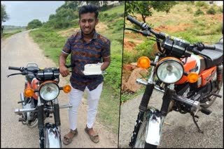 Student celebrate bike birthday in koppal