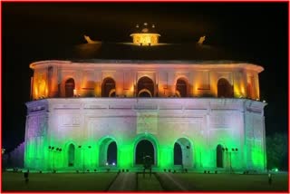 Lit up Rang Ghar with different colors on occasion of Independence Day in Sivasagar