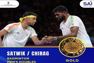 Etv Bhar Chirag Shetty wins gold at CWG Satwiksairaj Rankireddy wins gold at CWG India badminton at Commonwealth Games India at Birmingham Games 2022at