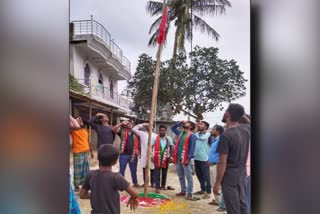 SDPI flag hoisted at a government school in Nalanda