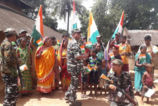 CRPF distributes National Flag in Belpahari under Azadi Ka Amrit Mahotsav campaign