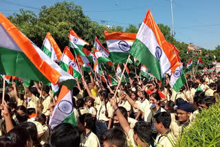 Tiranga Rally Dwarka Residents School Children