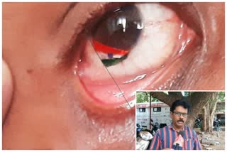 75th Independence Day: Miniature artist paint flag in his eye