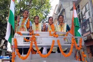 hockey players welcome in sonipat