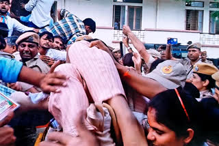 NSUI protest in Rajasthan University