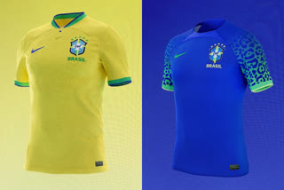 Brazils New 2022 World Cup Jersey  Brazil New Jerseys  Brazil Foot ball team  FIFA World Cup 2022  ഫിഫ ലോകകപ്പ് 2022  പുതിയ ജേഴ്‌സി പുറത്തിറക്കി ബ്രസീൽ  ഖത്തർ ലോകകപ്പ്  qatar world cup  brazil reveals 2022 world cup kits  ലോകകപ്പിന് തയ്യാറായി ബ്രസീൽ  ജാഗ്വാർ പ്രിന്‍റ്