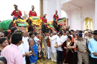 Elephants enter Mysore palace in grand way for Dasara festival