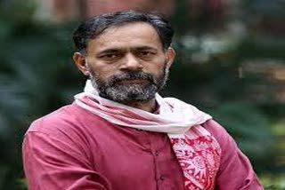 Swaraj India Party President Yogendra Yadav reached Indore