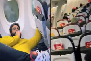 Smoking Cigarette onboard SpiceJet