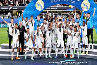 UEFA Super Cup  real madrid  real madrid champion  Real Madrid beat Eintracht Frankfurt  karim benzema  रियल मैड्रिड  फ्रैंकफर्ट  यूईएफए सुपर कप  रियल मैड्रिड ने पांचवीं बार यूईएफए सुपर कप जीता