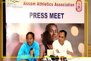 Athletics Hima Das Address a press conference at Taj Vivanta in Guwahati