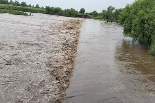 Roads submerged in water affected traffic due to rain in Pandariya