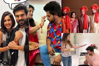 Ramcharan Sachin and other Cinema sports Celebrities Rakhee celebrations