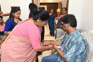 cm hemant soren celebrated rakshabandhan festival in ranchi