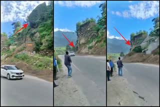 Landslide near Bahnu bridge