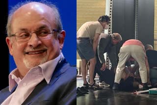 Author Salman Rushdie  Author Salman Rushdie attacked New York  എഴുത്തുകാരന്‍ സൽമാൻ റുഷ്‌ദിയ്‌ക്ക് നേരെ ആക്രമണം  Salman Rushdie attacked  Author Salman Rushdie Attacked on Lecture Stage in New York