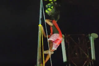 national flag hoisting at night in barpeta