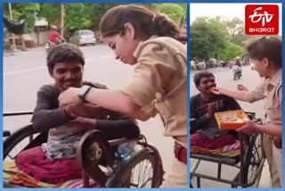 Women cops of UP Police tied rakhi to Divyang