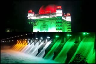 Tricolor lightings to Gol Gumbaz aqnd Almatti Dam