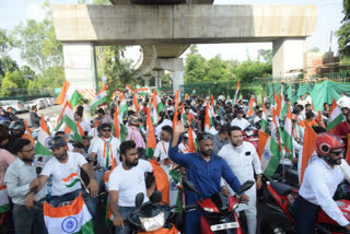 Bike Tiranga Yatra From Jamia Millia Islamia by BJP President Adesh Gupta