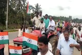 CT Ravi gave drive to tractor tiranga yatra in Chikkamagaluru