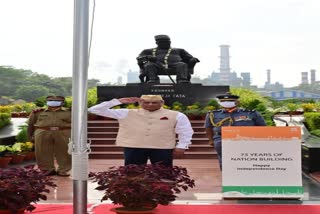 Tricolor hoisted by MD TV Narendran at Tata Steel Company premises in Jamshedpur