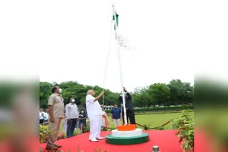 ramoji rao unfurls the tricolor at RFC