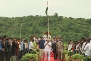 Ramoji Group Chairman Ramoji Rao hoists national flag at RFC in Hyderabad