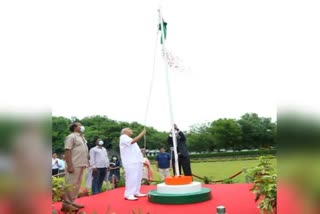 Ramoji Group Chairman Ramoji Rao hoists national flag at RFC in Hyderabad