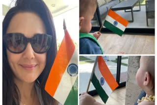 Preity Zinta celebrates I Day with her toddlers