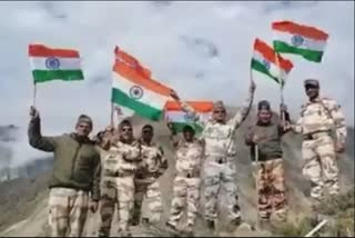 ITBP JAWANS HOISTED TRICOLOR