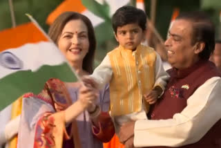 Reliance Industries Chairman Mukesh Ambani his wife Nita Ambani celebrate Independence Day