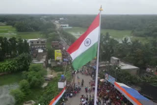 Pulak Ray Hoisted Flag