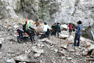 Rock Broken on Kedarnath Highway