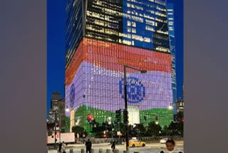 WTC in New York displays animated Tricolour