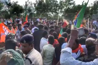 BJYM protest against unemployment in Balod