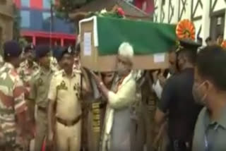 Tributes paid today in Srinagar to the ITBP personnel who were killed in Pahalgam yesterday