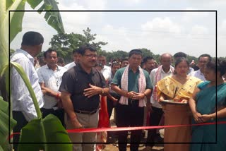 BTR principal Katiram Boro laid  foundation stone for the construction of a wall