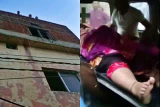 woman jumped from the third floor  Boharwale Shivale temple in Amritsar  Punjab woman jumped from temple  Punjab crime news  ಮಹಡಿ ಮೇಲಿಂದ ಮಹಿಳೆ ಜಂಪ್​ ಮಗಳೊಂದಿಗೆ ಶಿವನ ದರ್ಶನ ಪಡೆದ ತಾಯಿ  ದೇವಾಲಯದ ಮಹಡಿಯಿಂದ ಕೆಳಗೆ ಹಾರಿದ ಮಹಿಳೆ  ದೇವಾಲಯದ ಕಟ್ಟದಿಂದ ಜಿಗಿದ ಮಹಿಳೆ  ಪಂಜಾಬ್​ ಅಪರಾಧ ಸುದ್ದಿ