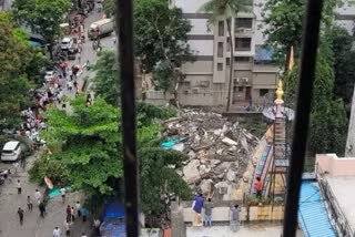 A four-storey building collapsed in Saibaba Nagar of Borivali West in MumbaiEtv Bharat
