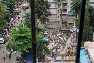 A four storey building collapsed in Saibaba Nagar