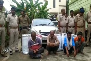 GANJA SMUGGLING THROUGH CAR IN SAMBALPUR POLICE SEIZED VEHICLE