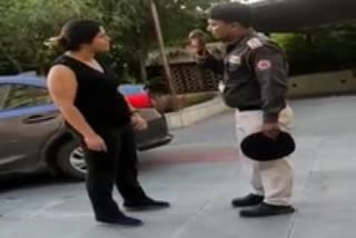 misbehaving with security guard in Noida