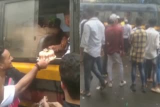 Goon Roshan Zha cake cutting in police van