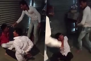 Bhutashte Village of Solapur Crime  Two Laborers were Sevecontractor tied up the workers and beat themrely Beaten in Madha  Solapur Crime Case  viral video  തൊഴിലാളികളെ കെട്ടിയിട്ട് മര്‍ദിച്ചു  വൈറല്‍ വീഡിയോ  മഹാരാഷ്‌ട്രയിലെ സോലാപൂർ മാധ  മഹാരാഷ്‌ട്രയിലെ സോലാപൂർ